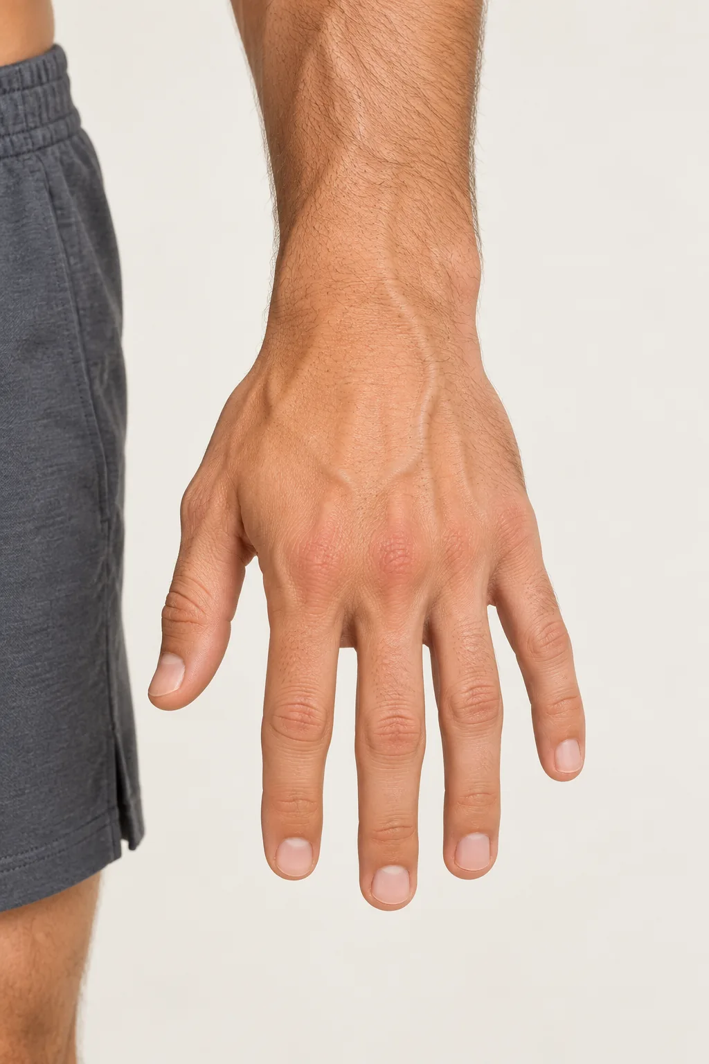Close view of the hand & knuckles area on a male body