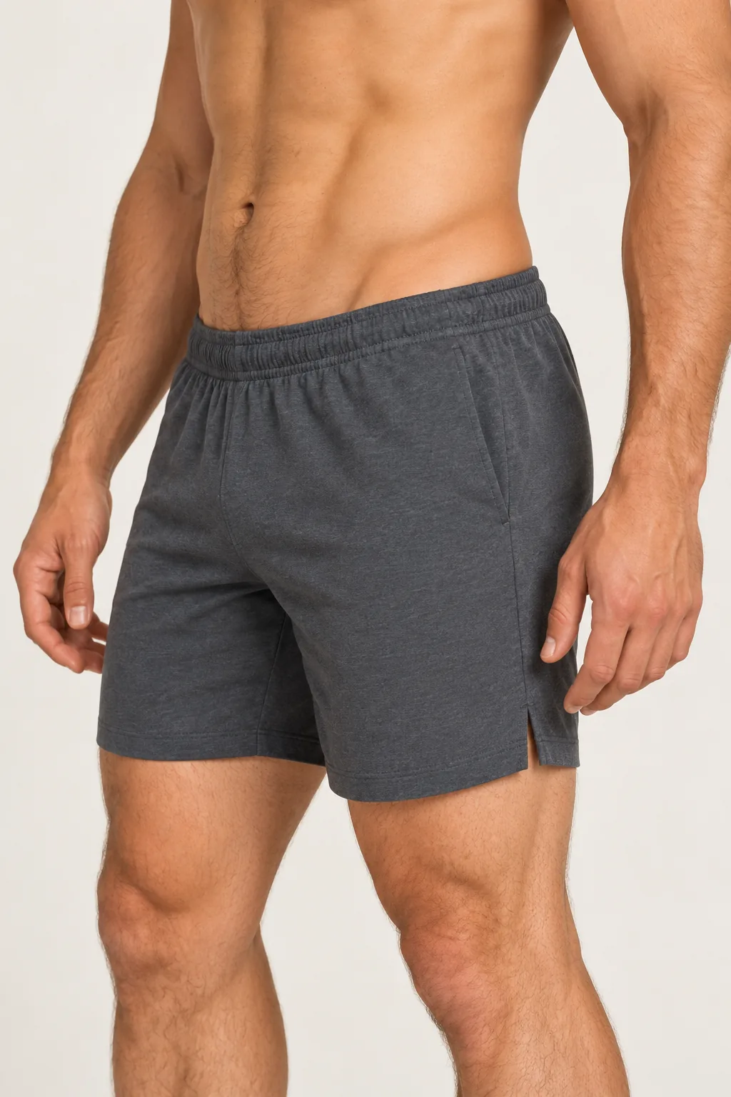Close view of the hip bone area on a male body