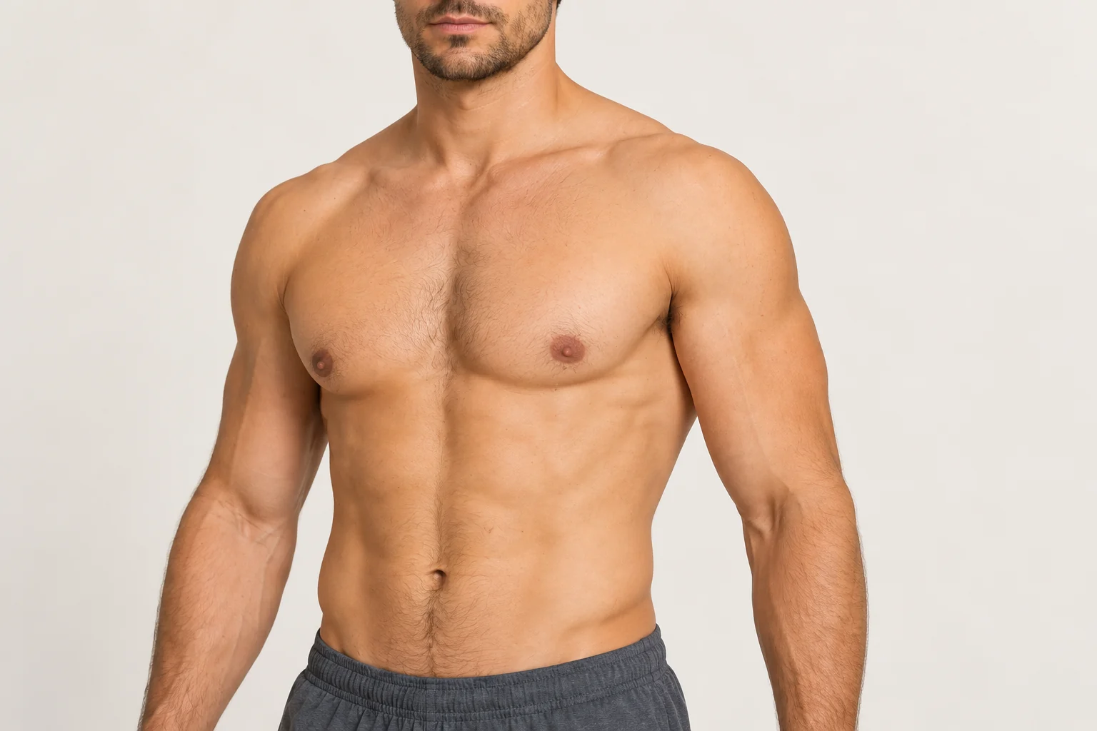 Close view of the ribcage area on a male body