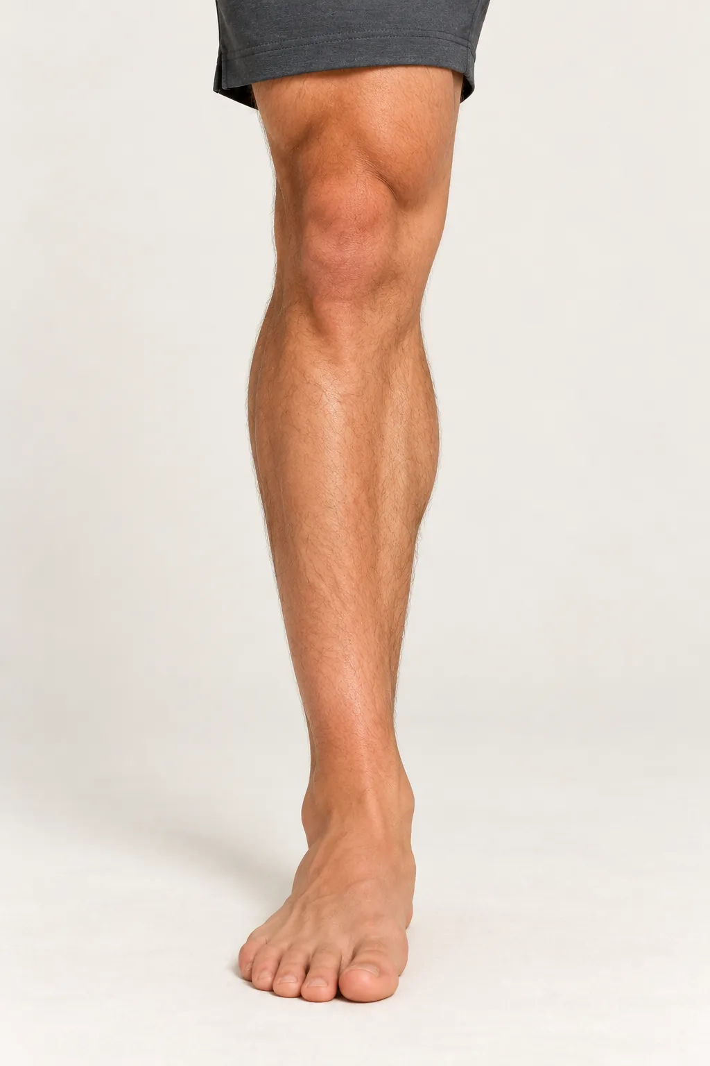 Close view of the shin area on a male body