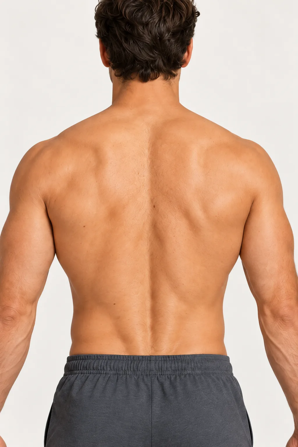 Close view of the spine area on a male body