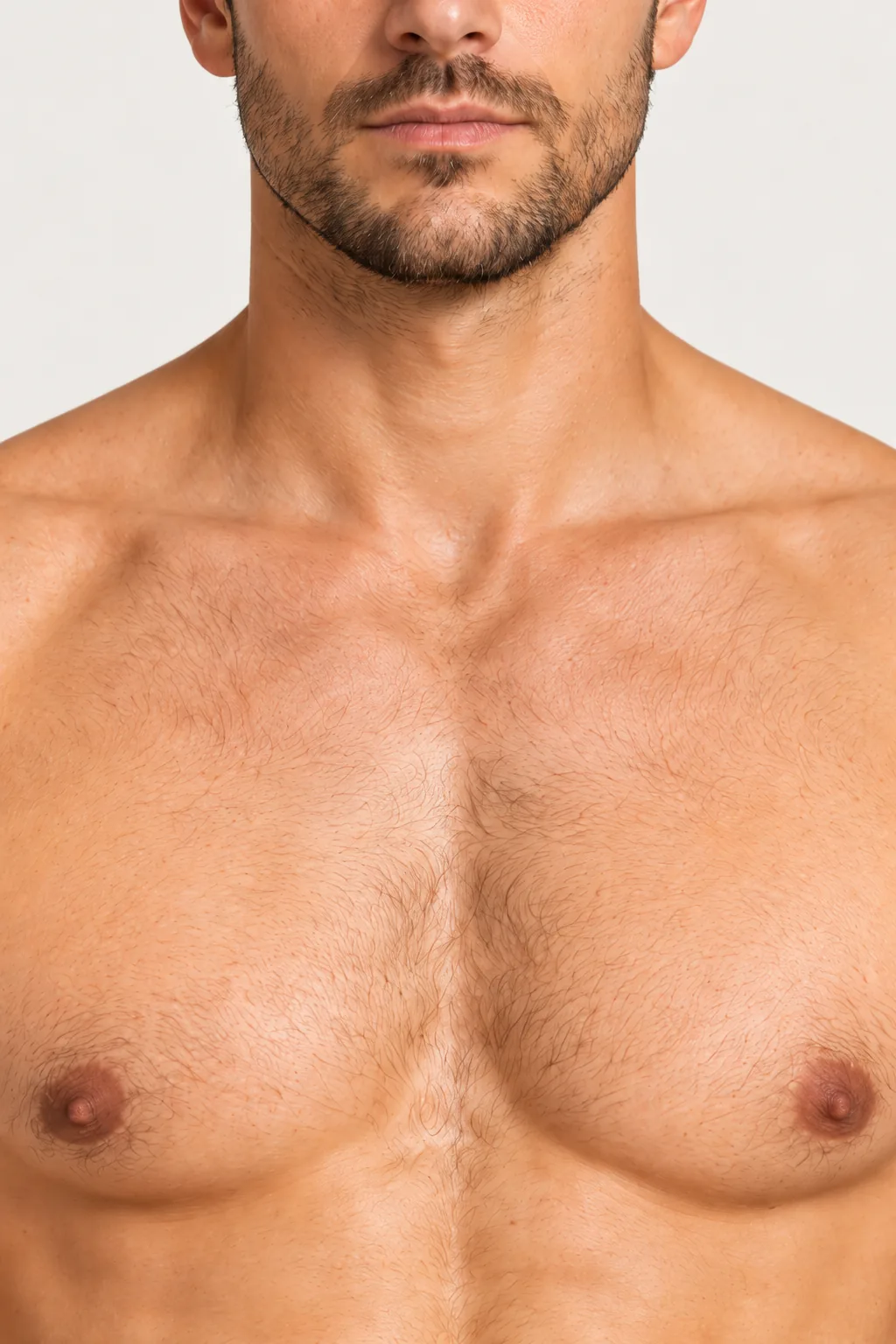 Close view of the sternum area on a male body