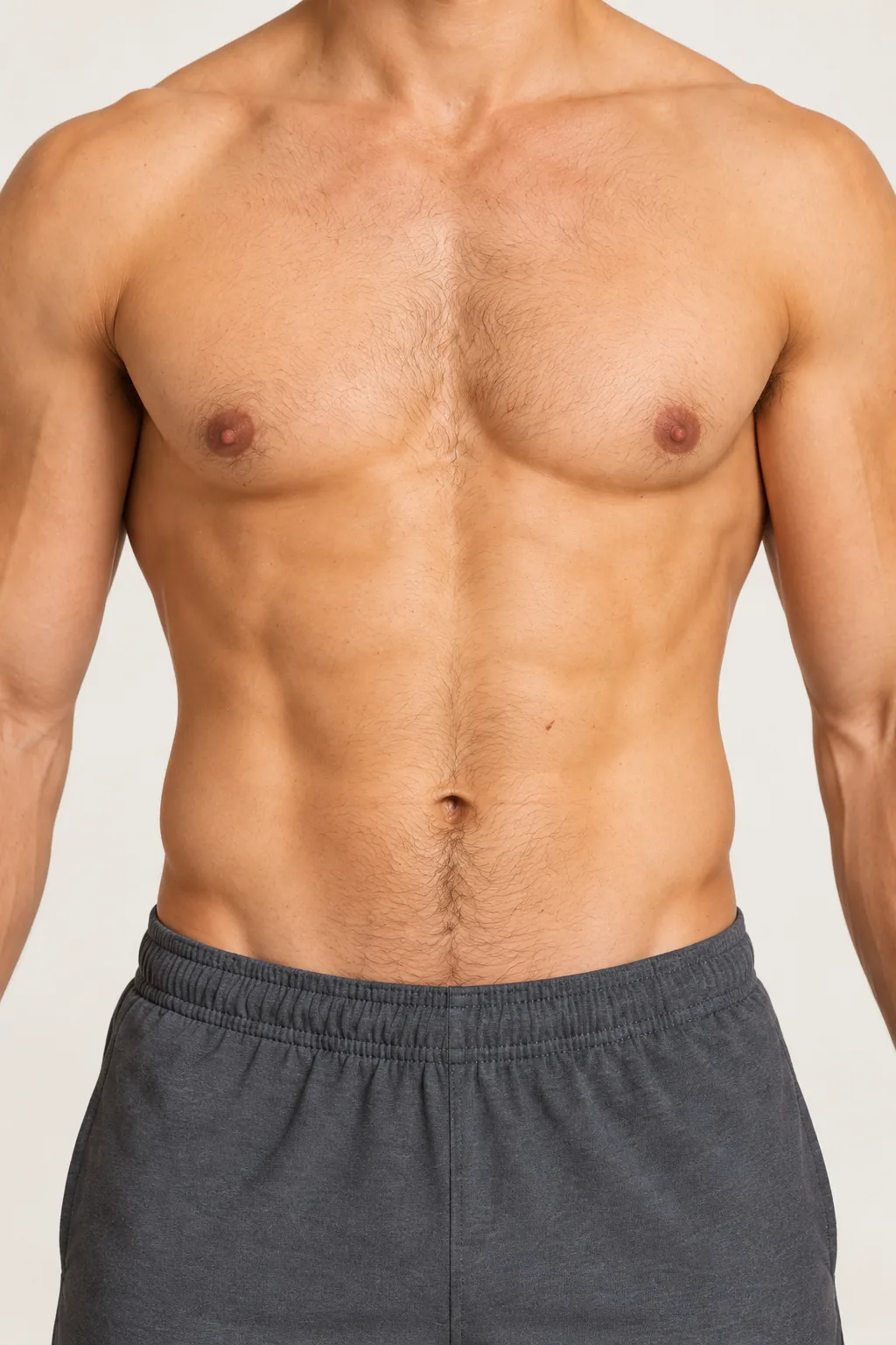 Close view of the stomach area on a male body