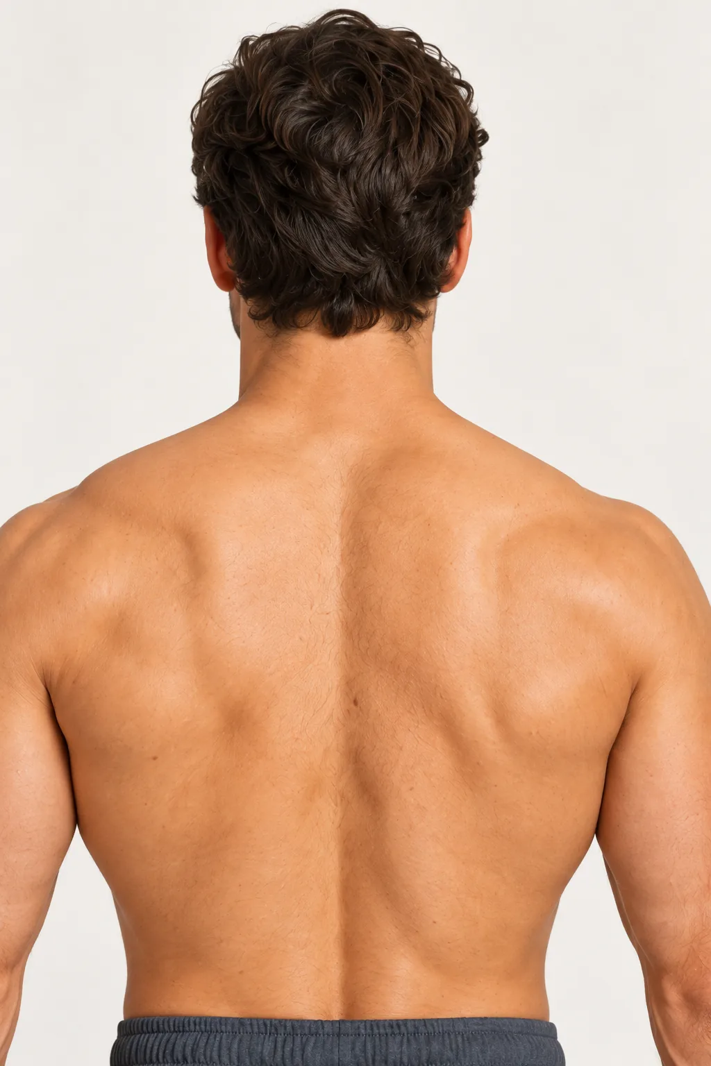 Close view of the traps area on a male body